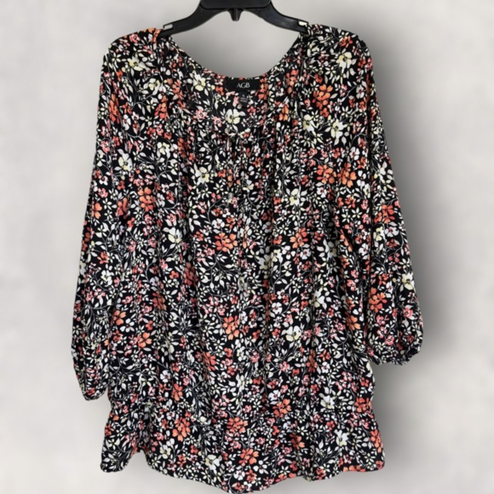 AGB Floral 3/4 Sleeve XL Blouse